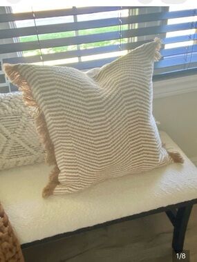 Bouclair Chevron Fringe Throw Pillow